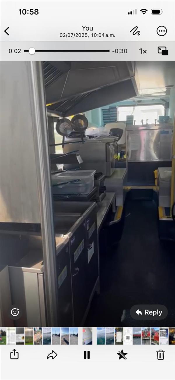 Mobile fish and chip ship with upper deck dining area. Mobile fish and chip ship with upper deck dining area.