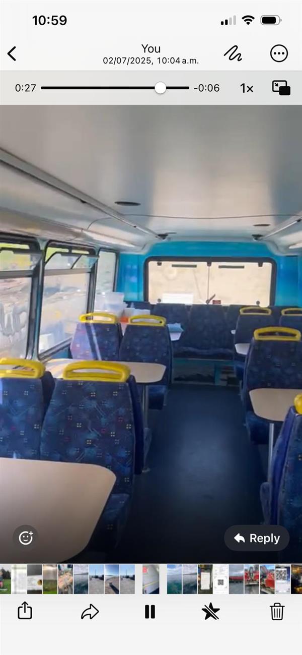 Mobile fish and chip ship with upper deck dining area. Mobile fish and chip ship with upper deck dining area.